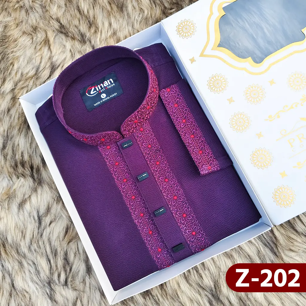 Zafran Fabric Premium Embroidery Panjabi