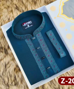 Zafran Fabric Premium Embroidery Panjabi