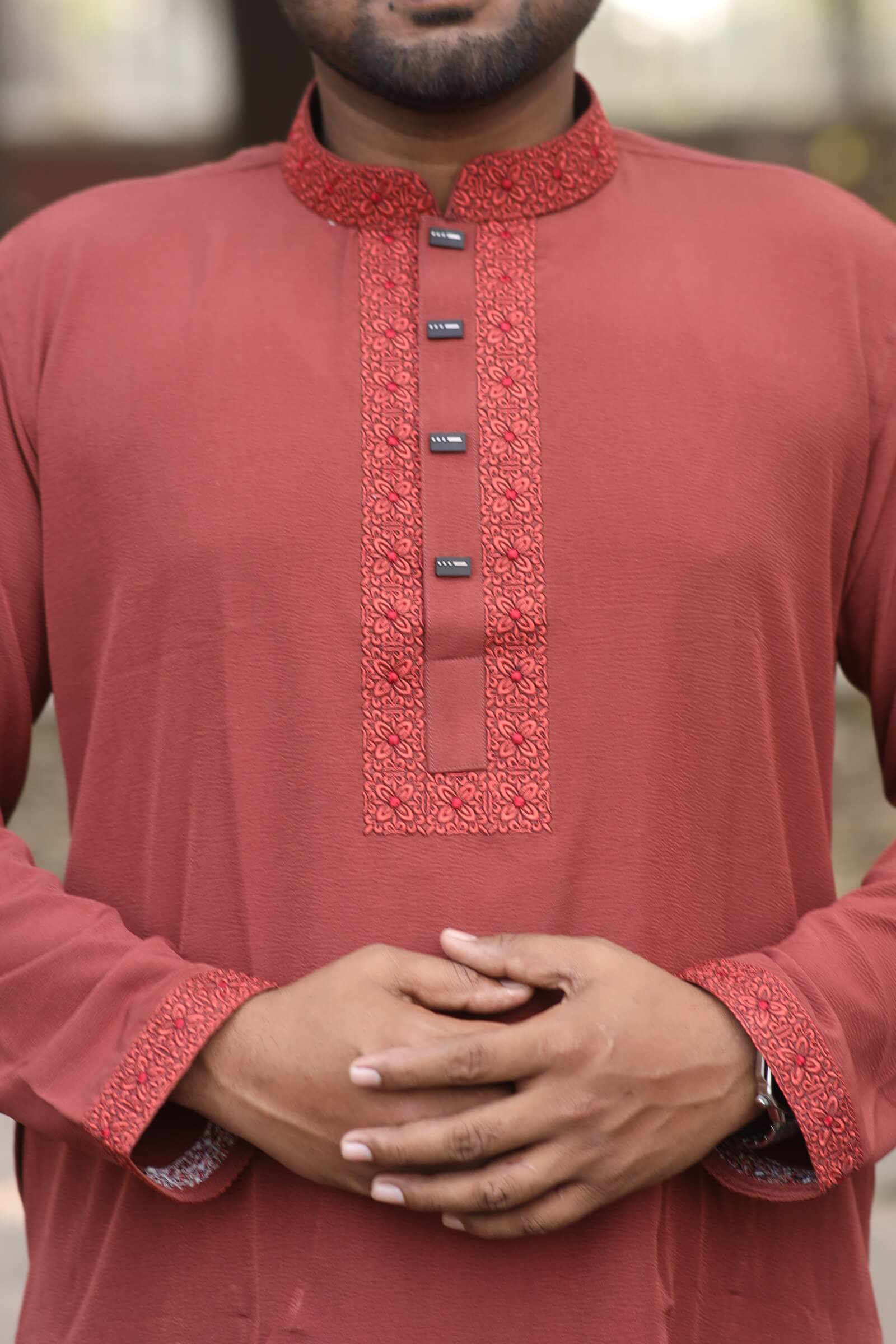 Zafran Fabric Premium Embroidery Panjabi - Image 4