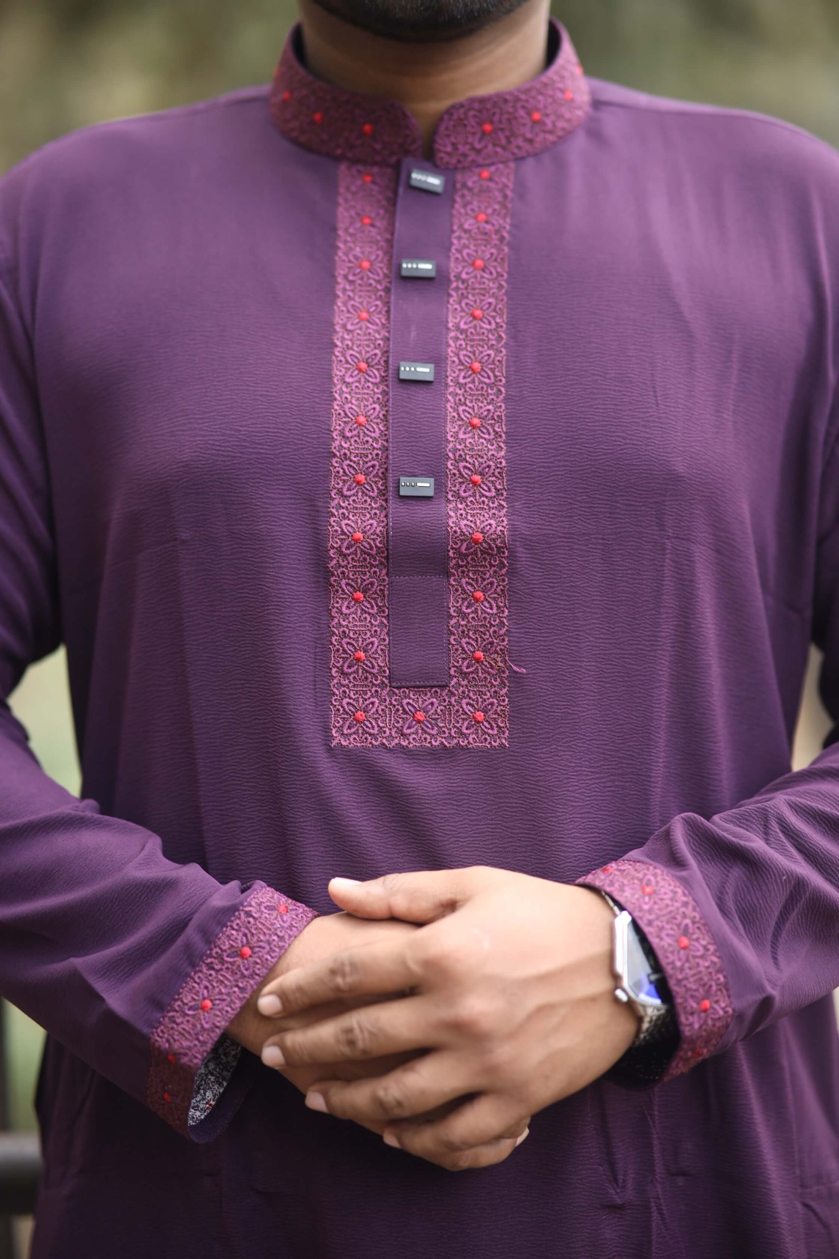 Zafran Fabric Premium Embroidery Panjabi - Image 3
