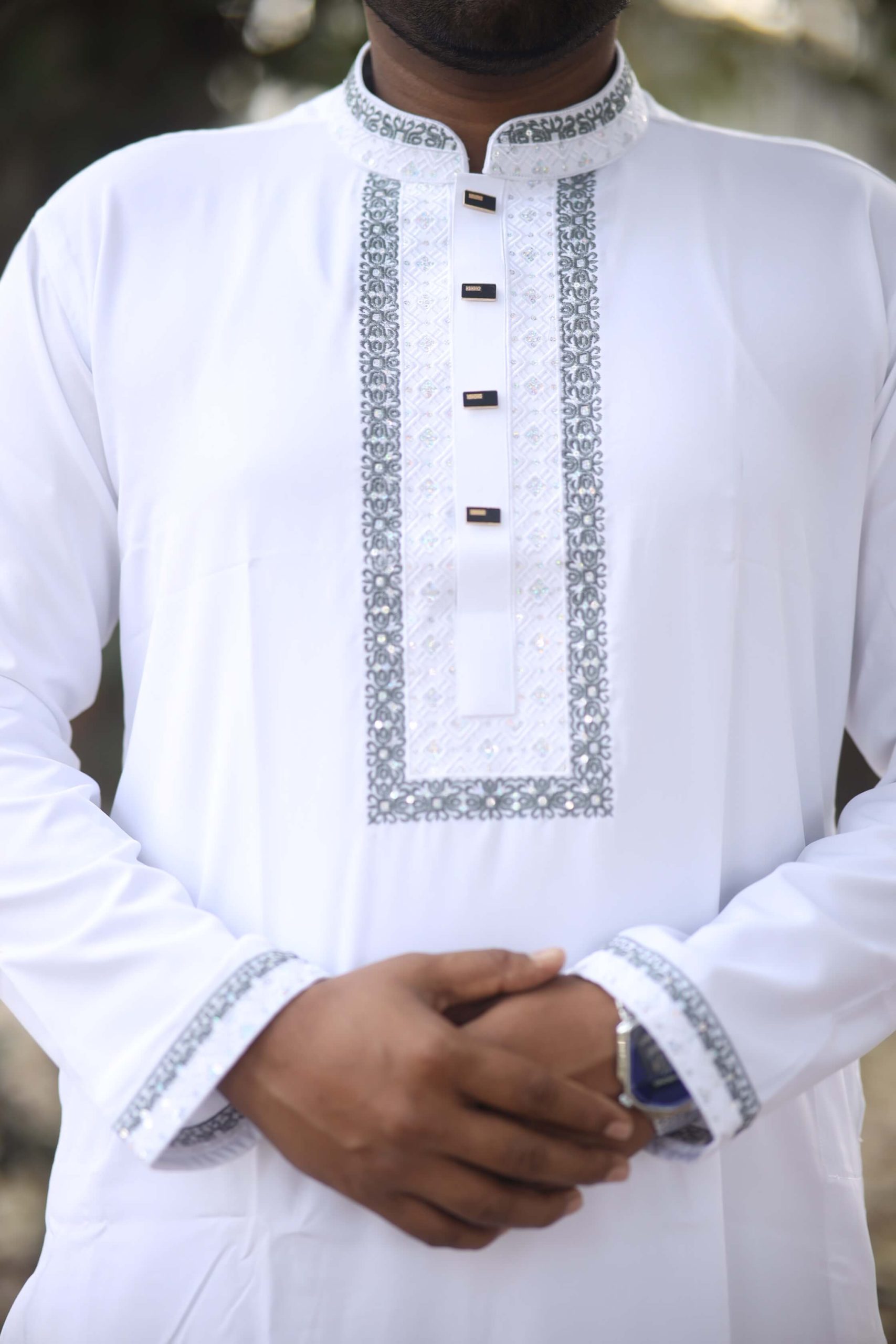 Premium Embroidery Panjabi (White) - Image 5