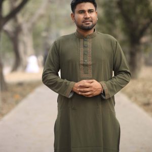 Alternative view of Zafran Fabric Premium Embroidery Panjabi