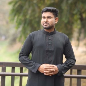 Alternative view of Zafran Fabric Premium Embroidery Panjabi (Black)