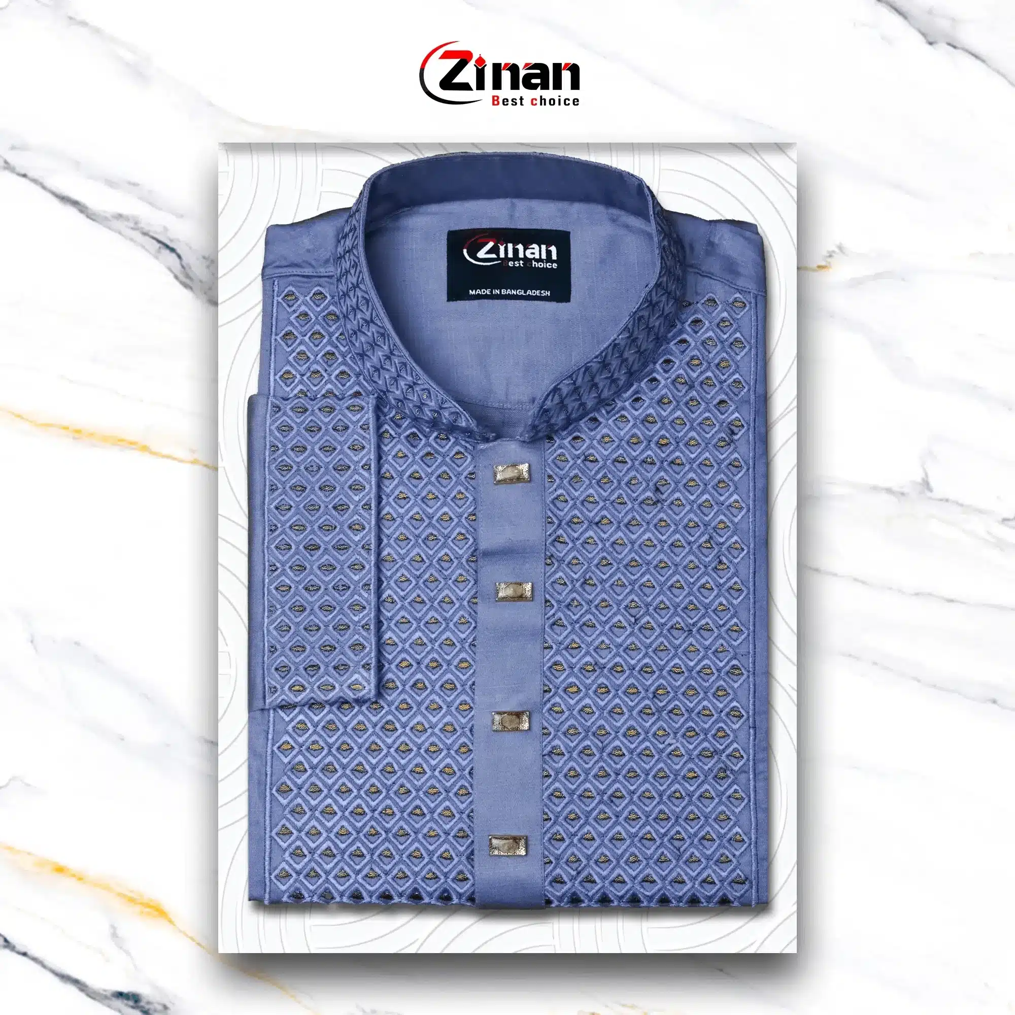 Saton Slab Cotton Panjabi