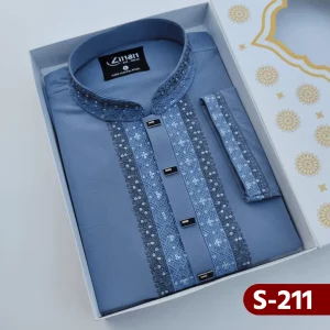 Premium Embroidery Panjabi (Sky Blue)