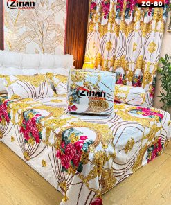 Zinan Garments এর  5 পিছের লাক্সারি কমফোর্টার সেট | King Size | 100% Cotton Twill Fabric